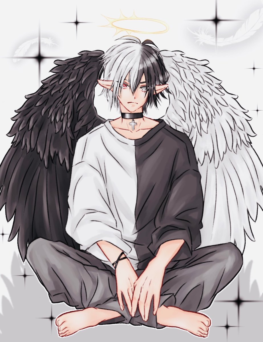 RT @AnjeLsize: #oc #illustration 🖤🤍🪽