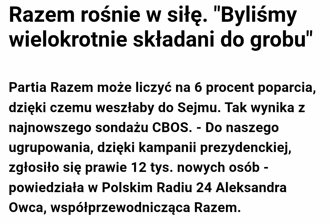 A wczoraj w drodze na Regenerację udało mi się połączyć jeszcze z <a href="/PR24_pl/">PolskieRadio24.pl</a> i porozmawiać z redaktorem <a href="/SzewczykKamil/">Kamil Szewczyk</a>: głównie o <a href="/partiarazem/">Razem</a> w aktualnej sytuacji politycznej❗️