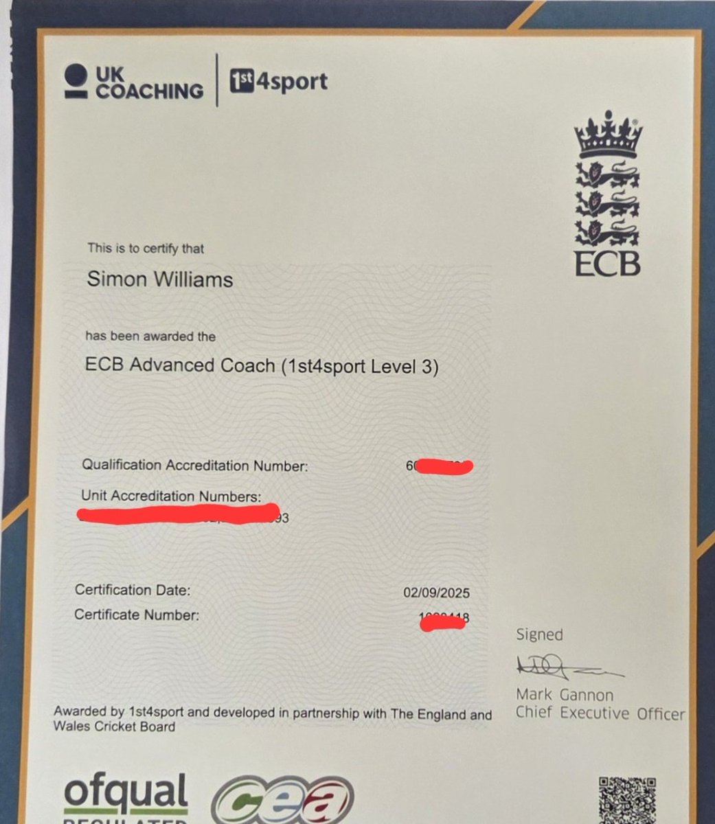 🏏 Delighted this came in the post today.

Huge thanks to everyone who helped on the way, especially <a href="/HaverfordwestCC/">Haverfordwest CC</a> &amp; <a href="/CricketWales/">Criced Cymru / Cricket Wales 🏏🏴󠁧󠁢󠁷󠁬󠁳󠁿</a> for their support 👊