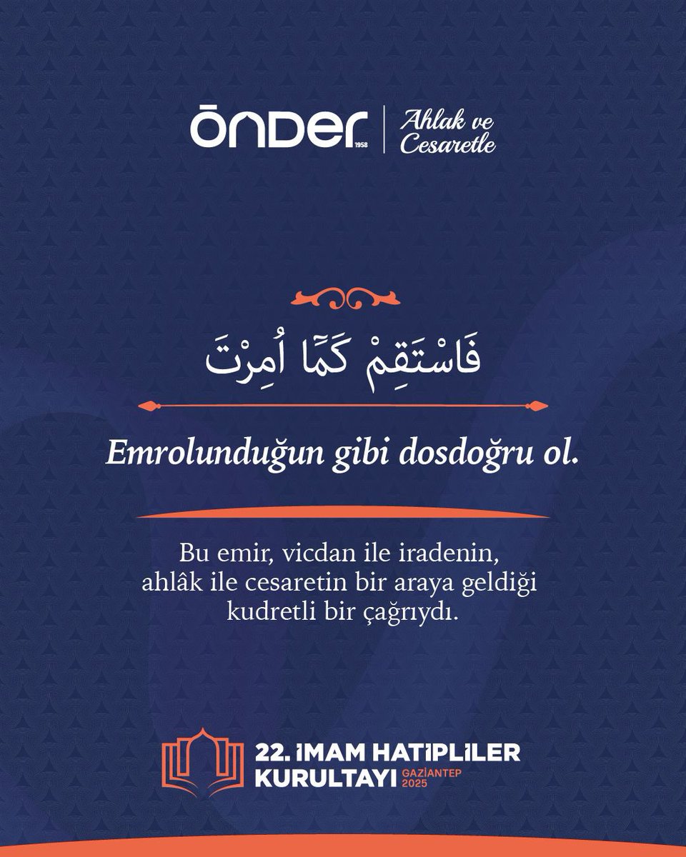 📌 Yeni şiarımız: “Ahlak ve Cesaretle”

#İmamHatiplilerKurultayı