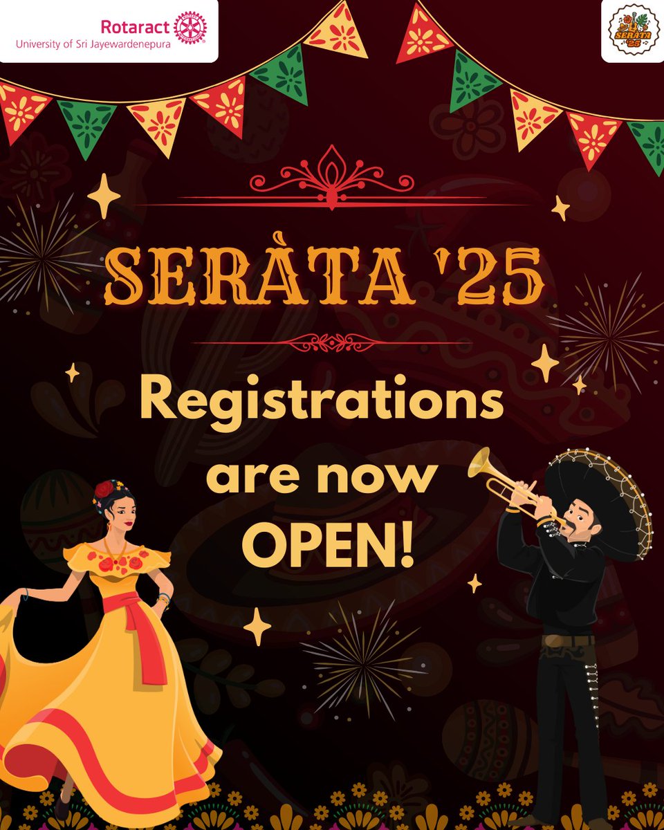 rotaractusjp's tweet image. Registrations are now OPEN for 𝐒𝐞𝐫à𝐭𝐚 ‘𝟐𝟓 organized by the MD Committee of RACUSJ.
forms.gle/fsnw81yGkfr9Fa…

#Seràta_25 #MembershipDevelopment #RACUSJ #Rotaract #RID3220 #UniteForGood #RedefineService #RaisedByDreams #ShapedByTheTruth