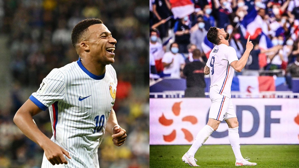 En inscrivant son 51e but avec la sélection, <a href="/KMbappe/">Kylian Mbappé</a>  est devenu le 2ème meilleur buteur de l’histoire de l’ <a href="/equipedefrance/">Equipe de France ⭐⭐</a> (égalité avec Titi Henry).

Selon vous, peut-il rejoindre <a href="/_OlivierGiroud_/">Olivier Giroud</a>  à la tête du classement avant la fin des qualifs ?