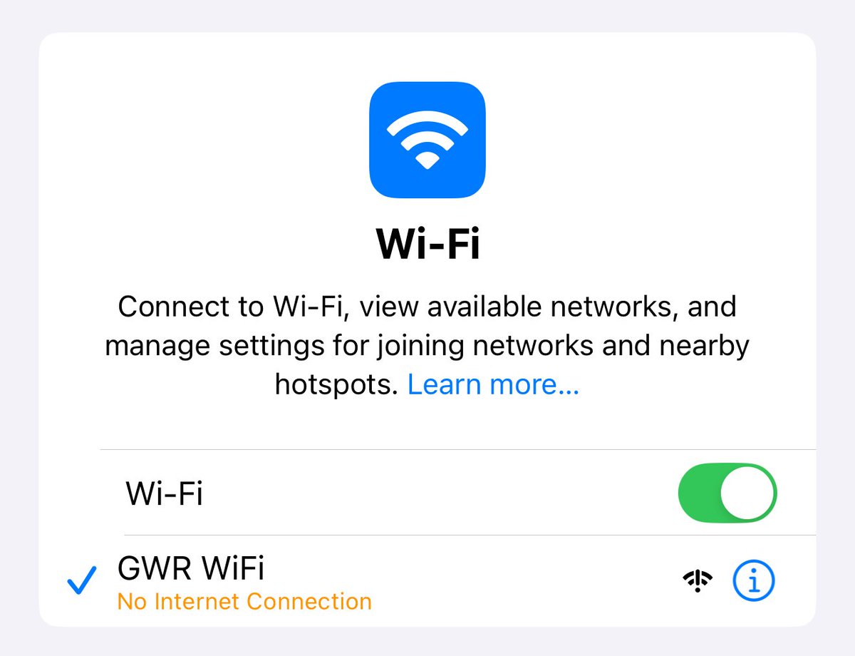 Philip McCabe (@philipmccabe) on Twitter photo Has anyone ever had wifi on a <a href="/GWRHelp/">GWR</a> train? Has anyone ever had wifi on a <a href="/GWRHelp/">GWR</a> train?