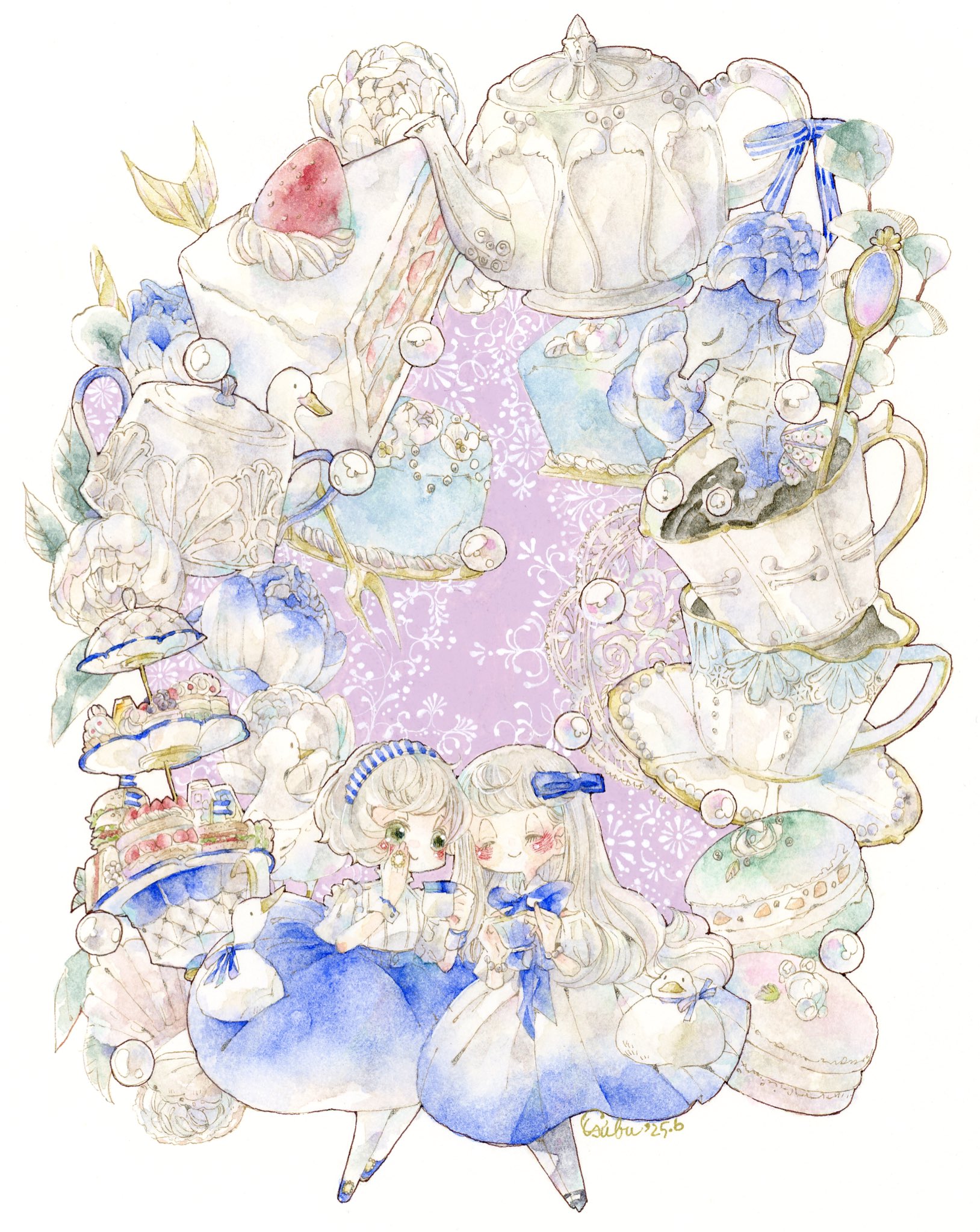 まめたろう☆さま専用（原画）虹色の世界 3【水彩画】ほか　6点おまとめ まめたろう☆さま専用（原画）虹色の世界 3【水彩画】ほか 6点お