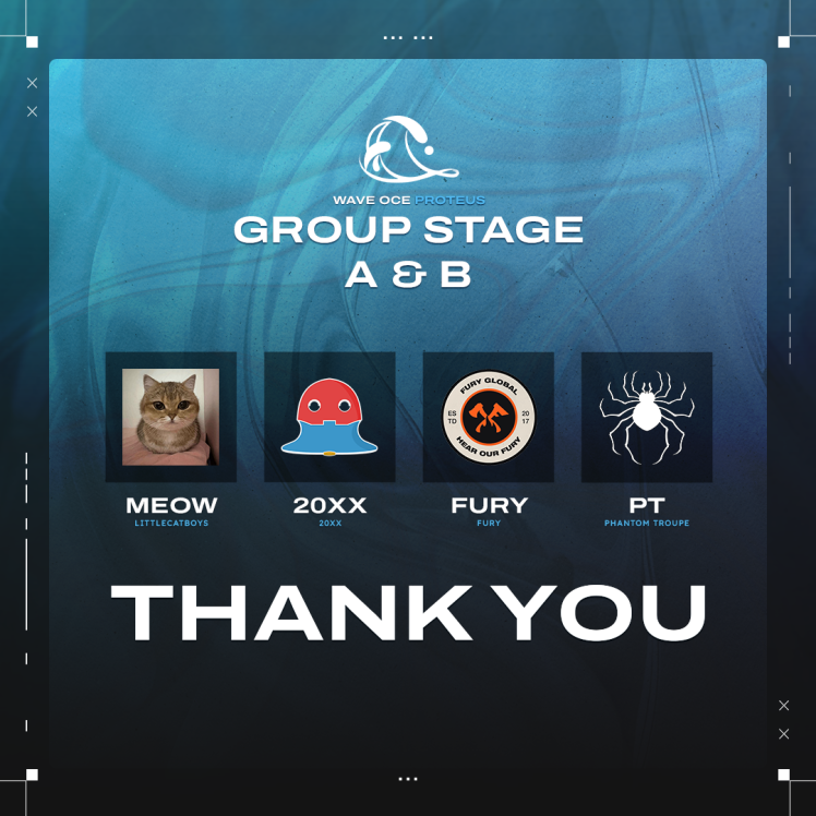 Wave OCE (@wave_oce) on Twitter photo Day 1 of group stage elimination matches over, we say goodbye to <a href="/dalittlecatboys/">littlecatboys</a>, 20XX, <a href="/FURY_Global/">FURY</a> & <a href="/LEVIATHANVAL_/">Leviathan Esports</a> 😢
We want to thank these teams for playing in our tournament and giving us unforgettable moments on stream, hopefully next time we'll see a comeback 👀 Day 1 of group stage elimination matches over, we say goodbye to <a href="/dalittlecatboys/">littlecatboys</a>, 20XX, <a href="/FURY_Global/">FURY</a> & <a href="/LEVIATHANVAL_/">Leviathan Esports</a> 😢
We want to thank these teams for playing in our tournament and giving us unforgettable moments on stream, hopefully next time we'll see a comeback 👀