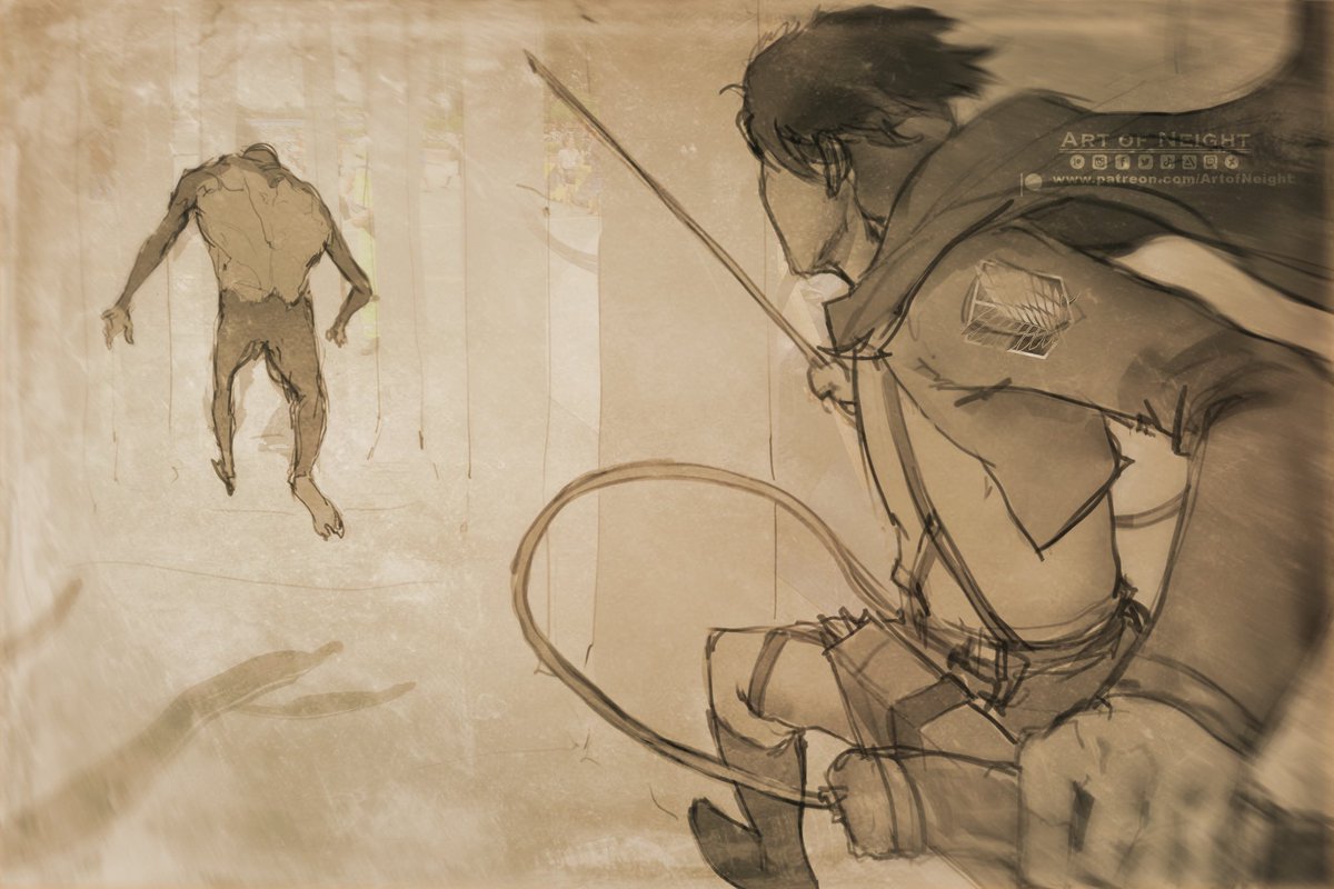 ArtofNeight's tweet photo. quick sketch vs reference
#attackontitanmemes https://t.co/f2fK6XdNVY