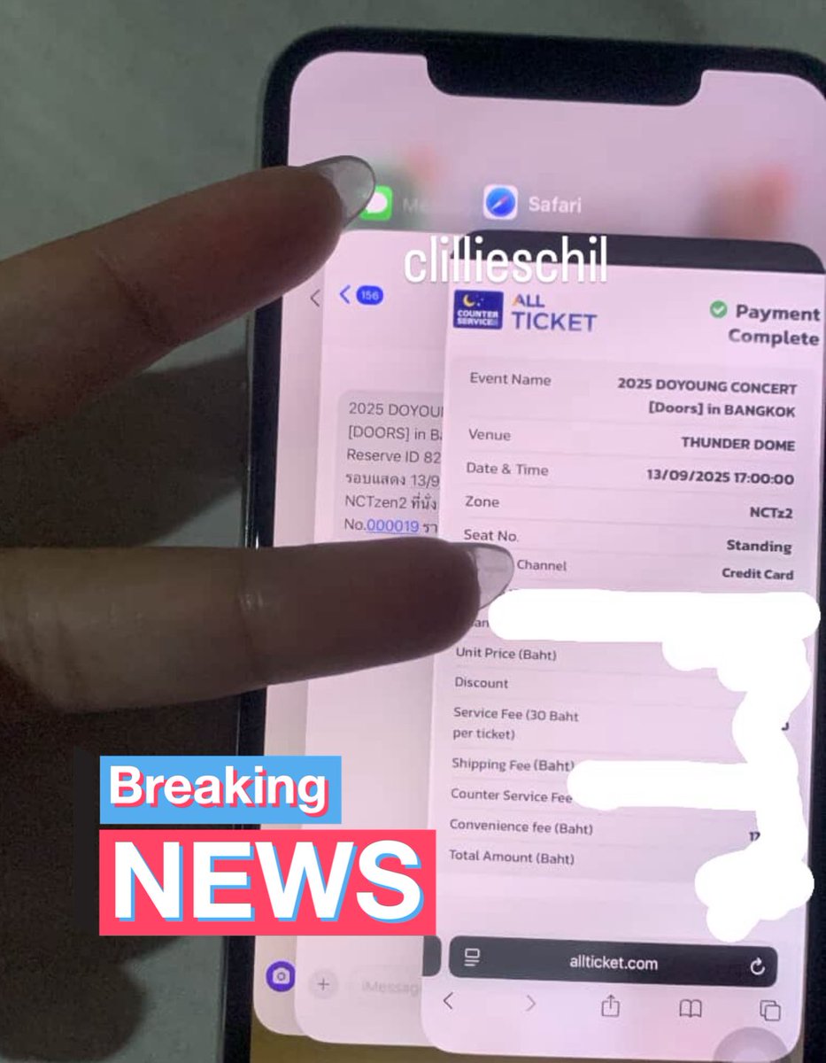 Janv_24's tweet photo. ⚠️ SCAM WARNING 
I was scammed by someone pretending to sell a doyoung Bangkok ticket. I transferred ฿7700 to her as a deposit, but she blocked me right after.

If you’ve been scammed by her too, DM me.@bkpppendekd https://t.co/vIhK4wnmiZ