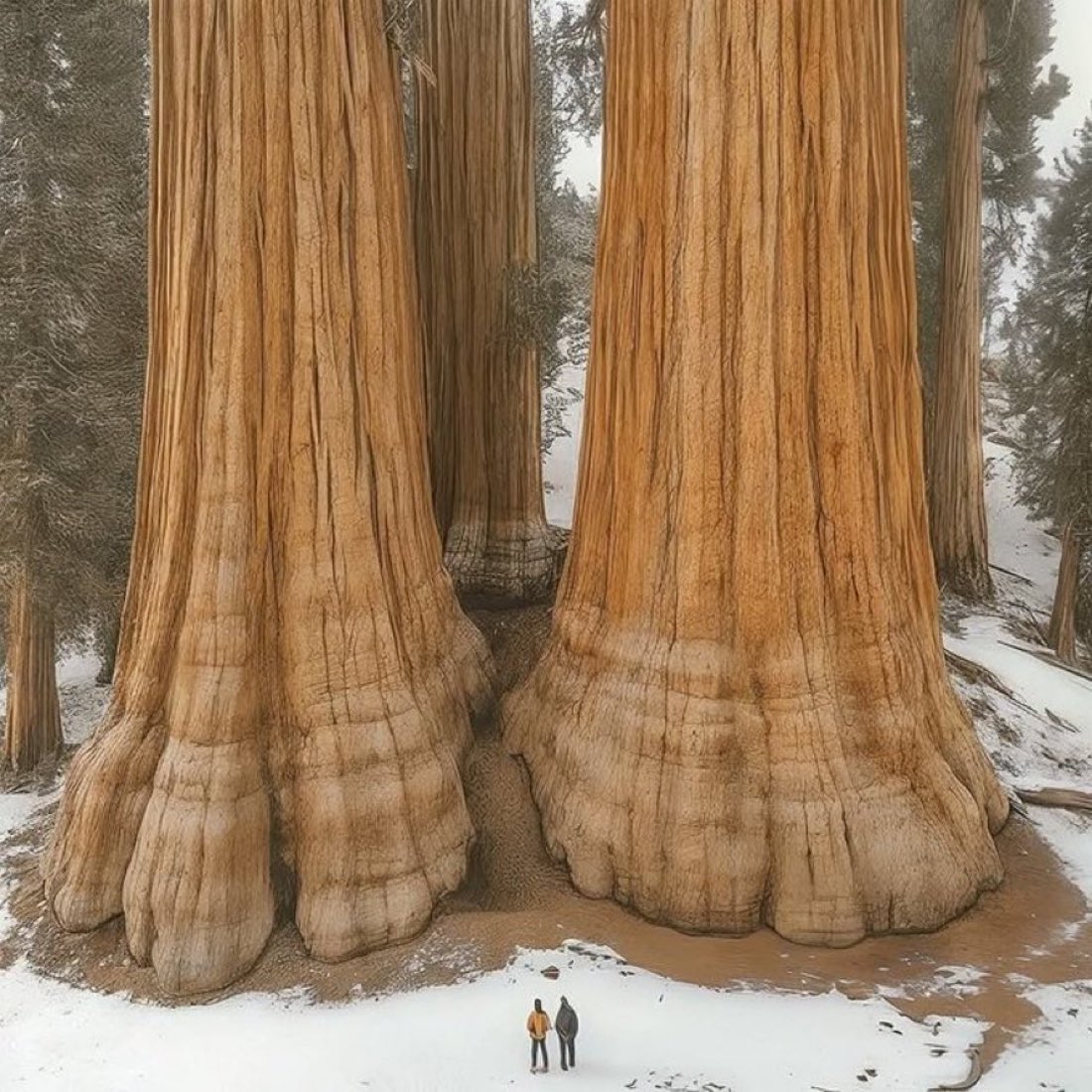 The size of these giant sequoia trees