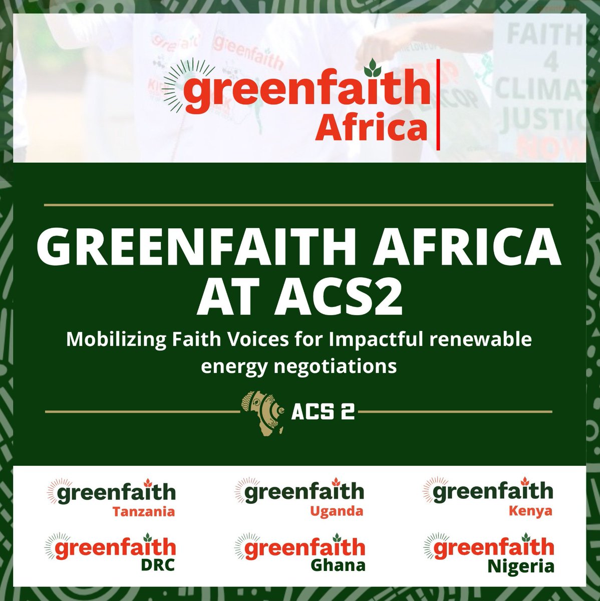At this African Climate Summit 2, We lift the moral voice of our faith communities

Acall for justice, compassion, and courage. 

We remind leaders that renewable energy is not just a climate justice issue but  a spiritual and ethical mandate too
#Faiths4Climate