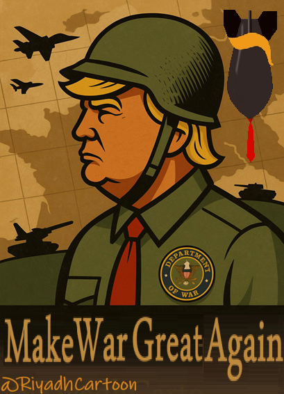 RiyadhCartoon's tweet photo. #Trump #DepartmentOfWar 
🔢Foreign Minister: We believe in dialogue only when ammunition runs out. Min of Economy: We saved in the budget after deleting the “Defense” item. Min of Justice: We criminalized “self-defense” and acquitted the attackers. The UN: Peace is a war crime. https://t.co/T8eBuCCfbG