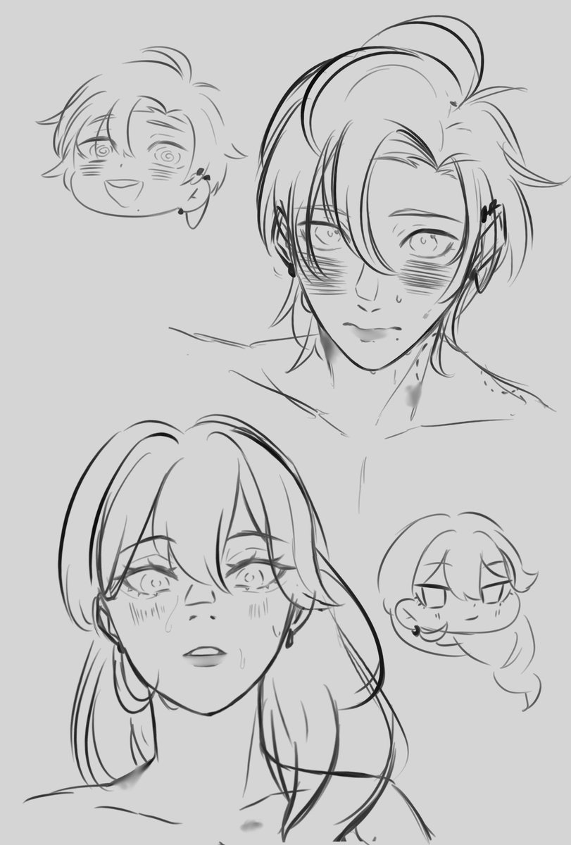 [OC] some OC art I miss drawing them - did you know I created them just to draw NSFW 💀