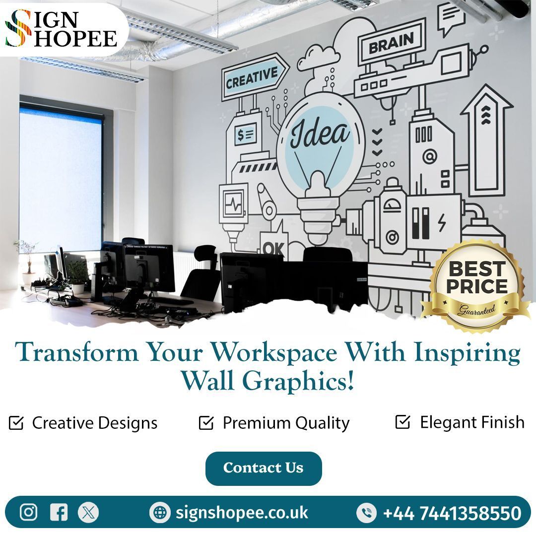 SignShopeeuk's tweet image. 💡 Elevate your #OfficeSpace with creative and professional #WallGraphics from #SignShopee! 🎨✨

🌐 signshopee.co.uk
📞 +44 7441 358550 

#OfficeDecor #WallGraphics #CreativeWorkspace #InteriorDesign #OfficeInspiration #WorkplaceMotivation #CustomGraphics #WorkspaceGoals