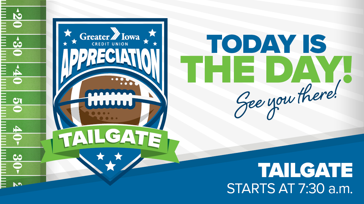 ❤️💛 TODAY’S THE DAY! 💛🖤

It’s our Annual Appreciation Tailgate at the ISU vs. IOWA game at Jack Trice Stadium in Ames! 🏈

We’re here to celebrate our GREAT Members and Team Members with food, fun, and football! This is one of our favorite days of the year!