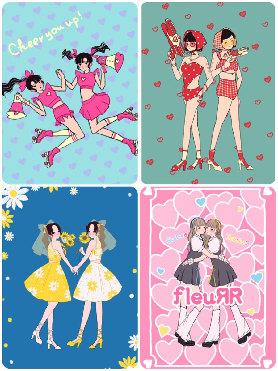 yukyu_kyuka's tweet image. レトロな色味で2人組の
女の子たちを描いてます！！
これからX浮上しますー！

 #フォロワー1万以下の神絵師発掘したい
 #9月になったのでフォロワーさんに自己紹介しようぜ
 #絵柄が好みって人にフォローされたい