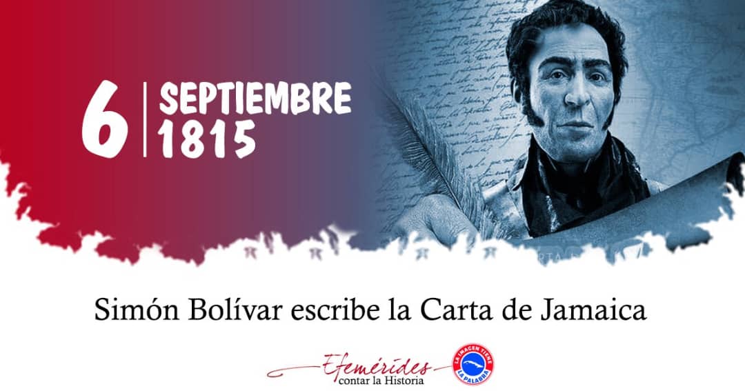 La carta de Jamaica en 1815 #BaraguáPorMás