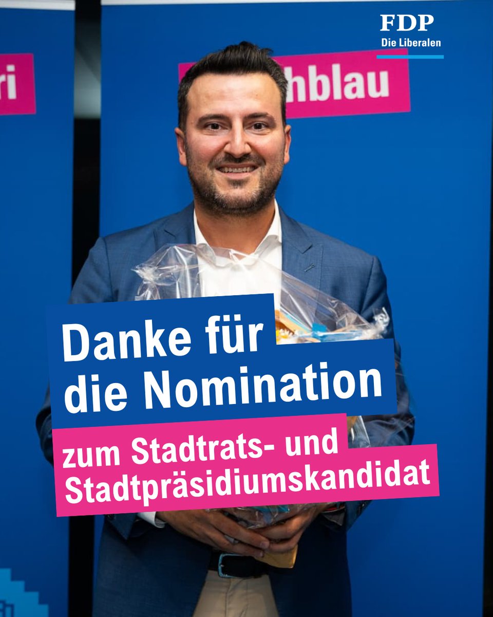 Përparim Avdili (@perparimavdili) on Twitter photo Was für eine Ehre: Die Nomination zum Stadtrats- und Stadtpräsidumskandidat der Stadt Zürich für die FDP!
Jetzt geht es richtig los - ich freue mich diese Herausforderung anzunehmen und auf den anstehenden Wahlkampf. 💙
<a href="/mehblau/">FDP Stadt Zürich</a> Was für eine Ehre: Die Nomination zum Stadtrats- und Stadtpräsidumskandidat der Stadt Zürich für die FDP!
Jetzt geht es richtig los - ich freue mich diese Herausforderung anzunehmen und auf den anstehenden Wahlkampf. 💙
<a href="/mehblau/">FDP Stadt Zürich</a>