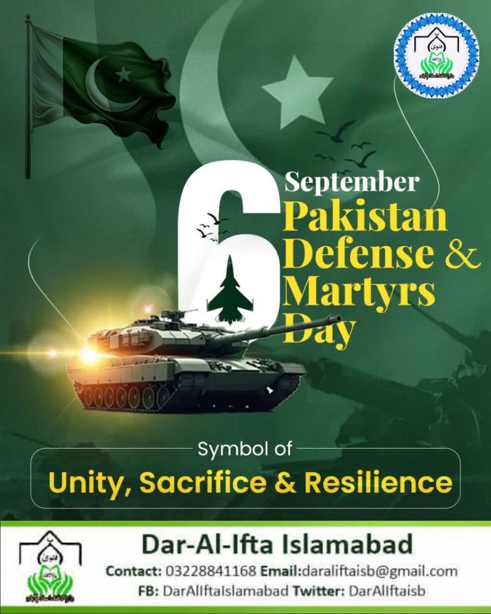 DarAlIftaIsb's tweet image. Happy Defence Day Pakistan🇵🇰❤️🌹
facebook.com/share/p/14N6sy…