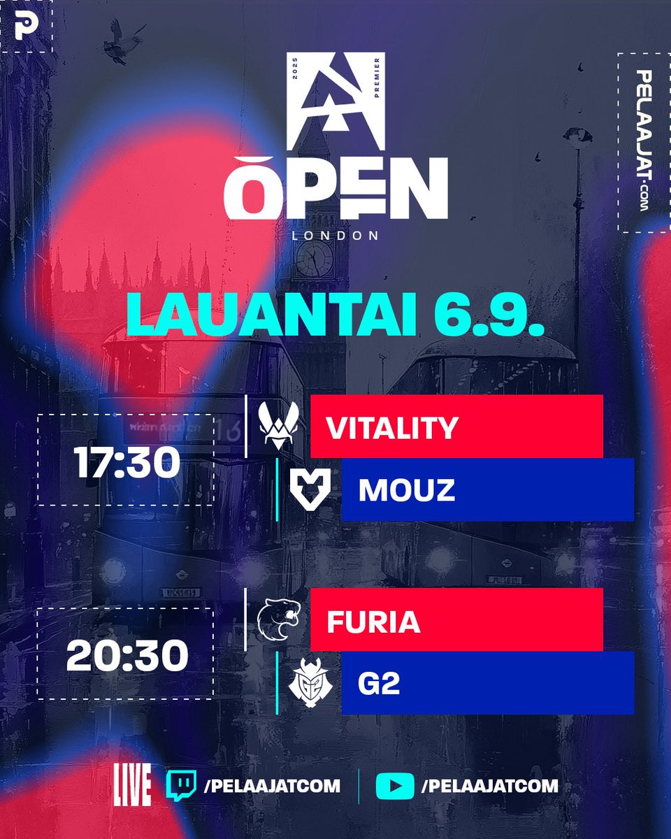 🇫🇮Suomi-päivä välierissä

⏰17:30
📺twitch.tv/pelaajatcom &amp; Pelcom-tube
🎤 <a href="/Oonraimo/">Aleksi Takkinen</a> &amp; <a href="/SamppaCS2/">Samu Kylmälä</a> 

#esportsfi #counterstrike #BLASTPremier