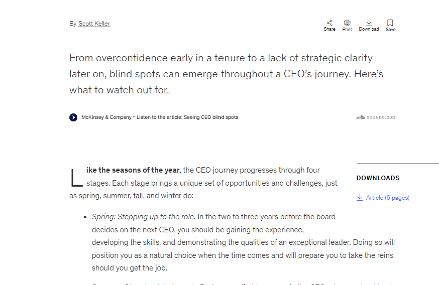Yazed_almulhem's tweet photo. تقرير | رؤية النقاط العمياء للرؤساء التنفيذيين، من @McKinsey 

 يركز التقرير على التحديات التي تواجه القادة التنفيذيين في اتخاذ قرارات استراتيجية فعالة، مع التركيز على النقاط العمياء التي تعيق هذه العملية.

العوامل المؤثرة:

▫️التغيرات السريعة في الأسواق:
التطورات التكنولوجية مثل الذكاء الاصطناعي والتحول الرقمي. والتحديات الجيوسياسية مثل التوترات التجارية والتغيرات المناخية.

طبيعة النقاط العمياء: 
▫️ليست مجرد أخطاء فردية، بل أنماط تفكير متأصلة تشكلت عبر سنوات من الخبرة. تجعل القادة أقل حساسية للإشارات الجديدة في بيئة الأعمال.

يكشف التقرير عن جانب حاسم في القيادة الحديثة: التواضع الإدراكي. القادة الذين يدركون حدود معرفتهم ويبحثون عن وجهات نظر خارجية يتخذون قرارات أكثر شمولية.

▫️دور تحليلات البيانات:
تقلل من التحيزات الشخصية، تتطلب ثقافة مؤسسية تشجع على النقد البناء لتكون فعالة.

▫️آليات مقترحة:
إنشاء "مجالس " تضم خبراء مستقلين لتقديم وجهات نظر بديلة.

▫️التحديات:
صعوبة تطبيق هذه الاستراتيجيات في الشركات الصغيرة أو المتوسطة بسبب نقص الموارد. مقاومة التغيير الثقافي في المنظمات التقليدية.