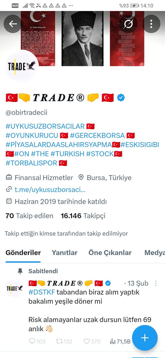 Bu piçin mal çakma zamanları yaklasıyor. <a href="/obirtradecii/">🇹🇷🤜 𝑻 𝑹 𝑨 𝑫 𝑬 ® 🤛 🇹🇷</a> DM açık mesajını bekliyorum. Amq dolandırıcısı. #uykusuzborsacilar #dolandırıcı dır #sondakika #borsa #bist #bist100 #thyao #dcttr #mndtr #vbytz #flap #tuprs #hktas #aksa #alka #genil #egeen #kontr #nugyo #rysas #segyo