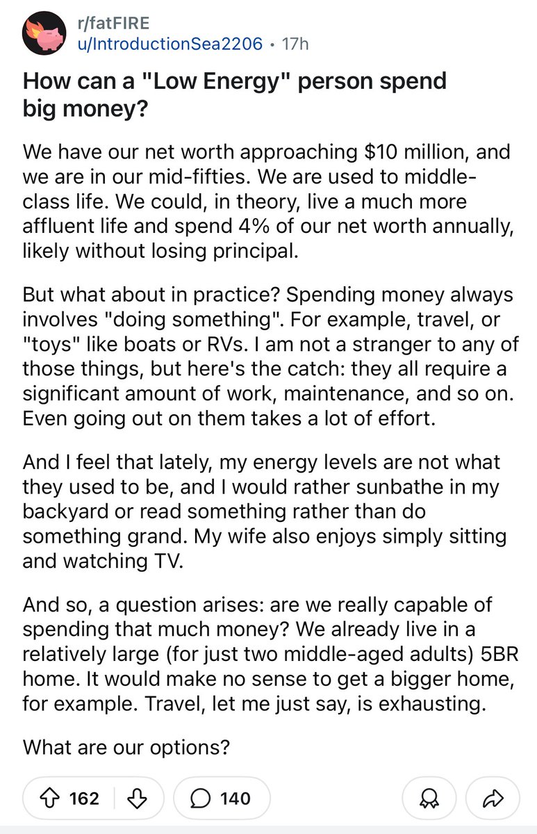 MrFamilyOffice's tweet photo. The problem with spending money: 

it creates work https://t.co/syGI6VNcti