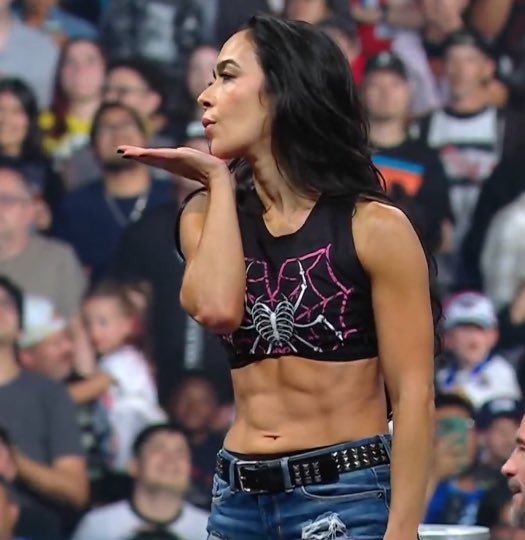 AJsblckwidow's tweet photo. now that AJ Lee is officially back (im about to cry just saying this), i NEED to see her interact with liv morgan and alexa bliss https://t.co/jO9X14IHPy