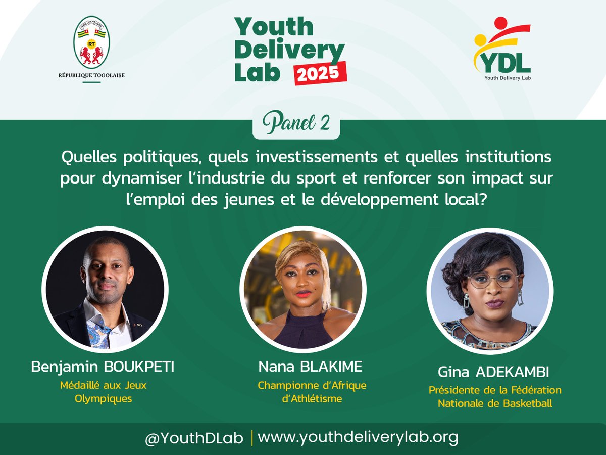 Le deuxième panel du #YouthDeliveryLab2025 vient de démarrer ! ✨ Comment le sport transforme-t-il les vies et inspire ? Découvrez les parcours exceptionnels de nos champions, Benjamin BOUKPETI, Nana BLAKIME et Gina ADEKAMBI.
#YDL25
#Panel2