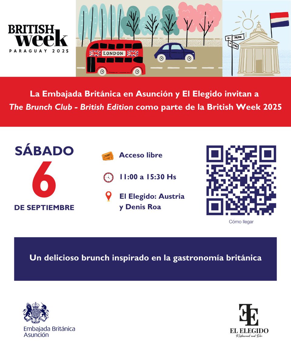 UKinParaguay's tweet photo. ¡Hoy arranca la #BritWeekPY! 🇬🇧 

Te compartimos las actividades del día aquí 🥐📚 

🔗 Encontrá el programa y los enlaces de inscripción para las actividades de la semana en: https://t.co/qhG9Ie6AB9

#BritishWeek2025 https://t.co/4OijDsnV6a
