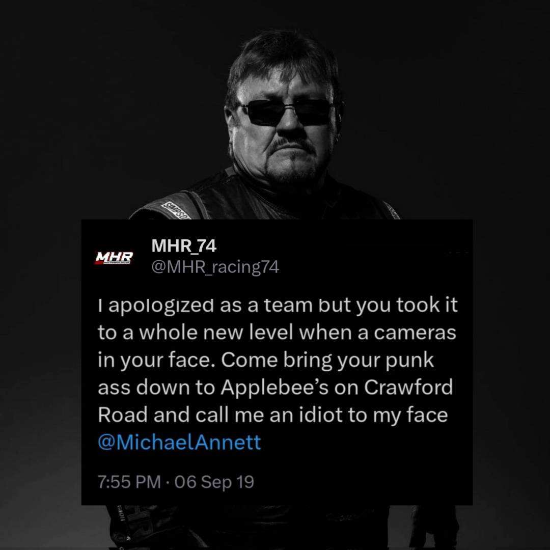 nascarman_rr's tweet photo. September 6, 2019: Mike Harmon demanded some respect after Michael Annett threw him under the bus in an interview following a practice incident at Indianapolis https://t.co/1MyD2exTJt