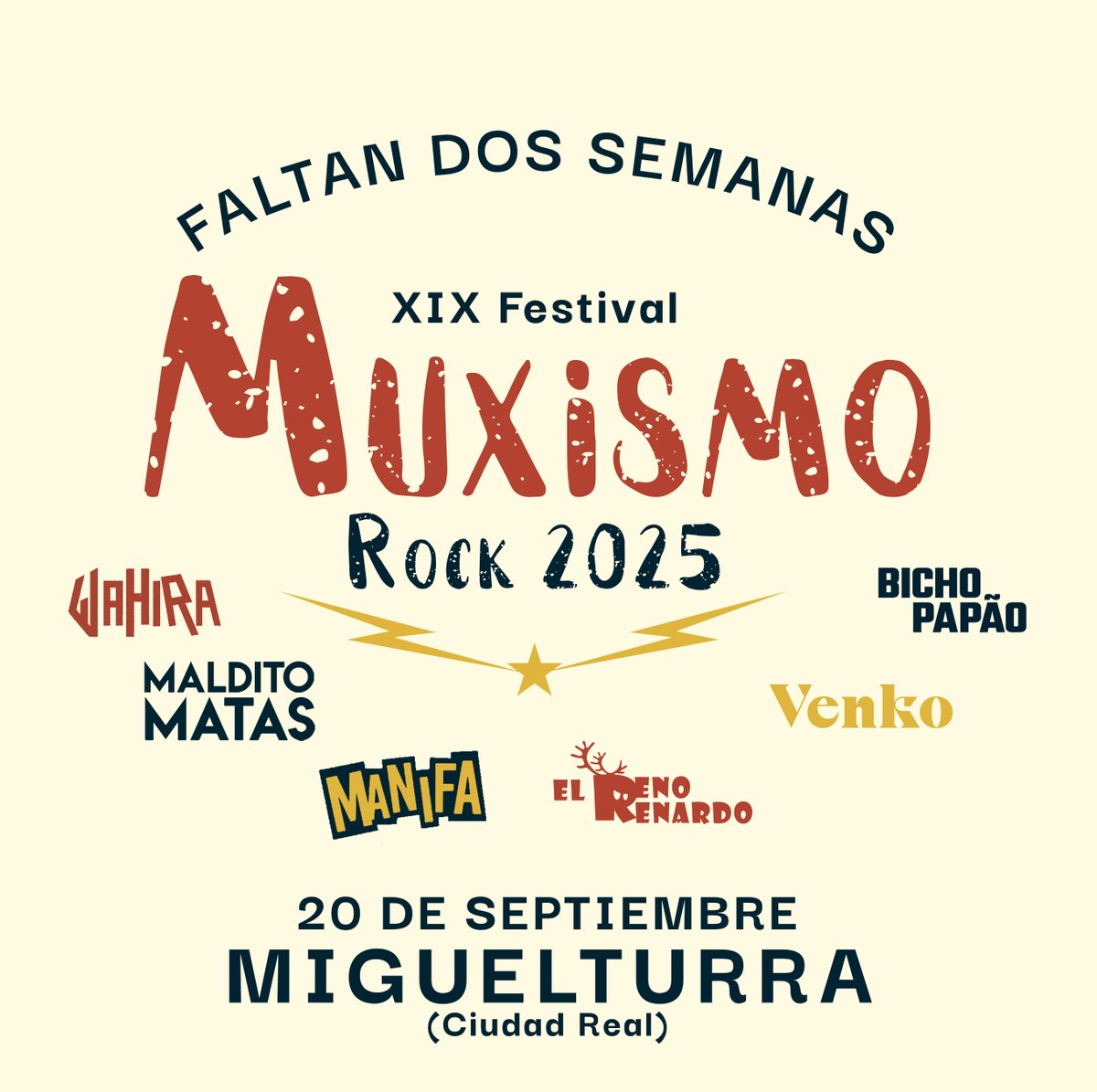 ⚡𝗙𝗮𝗹𝘁𝗮𝗻 𝗱𝗼𝘀 𝘀𝗲𝗺𝗮𝗻𝗮𝘀 𝗽𝗮𝗿𝗮 𝗲𝗹 𝗫𝗜𝗫 𝗠𝘂𝘅𝗶𝘀𝗺𝗼 𝗥𝗼𝗰𝗸 𝟮𝟬𝟮𝟱⚡
¡Prepárate para el baile! ¡Estamos preparando hasta el último detalle con el único objetivo de cada segundo de este #MxmRock!

⚡ Entradas en @Woutick: woutick.com/es/entradas/xi…