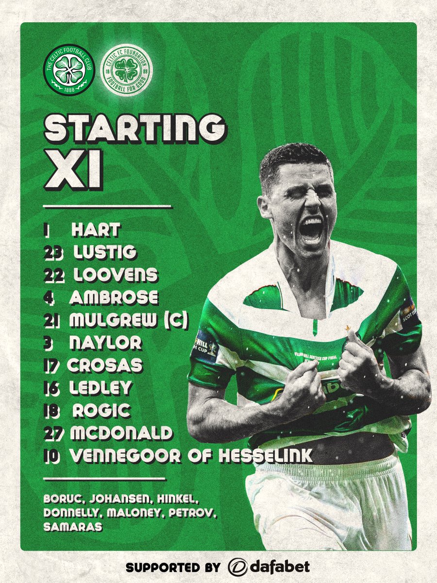Our starting XI back in the Hoops! 💚

<a href="/CelticFC/">Celtic Football Club</a> | <a href="/MU_Foundation/">Manchester United Foundation</a> | #Legends2025