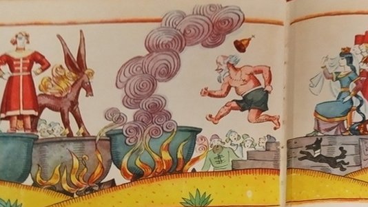 <a href="/Leonid_IB/">Леонид Ильич</a> "Эко диво! – все кричали. –
Мы и слыхом не слыхали,
Чтобы льзя похорошеть!»

Царь велел себя раздеть,
Два раза перекрестился,
Бух в котёл – и там сварился!"