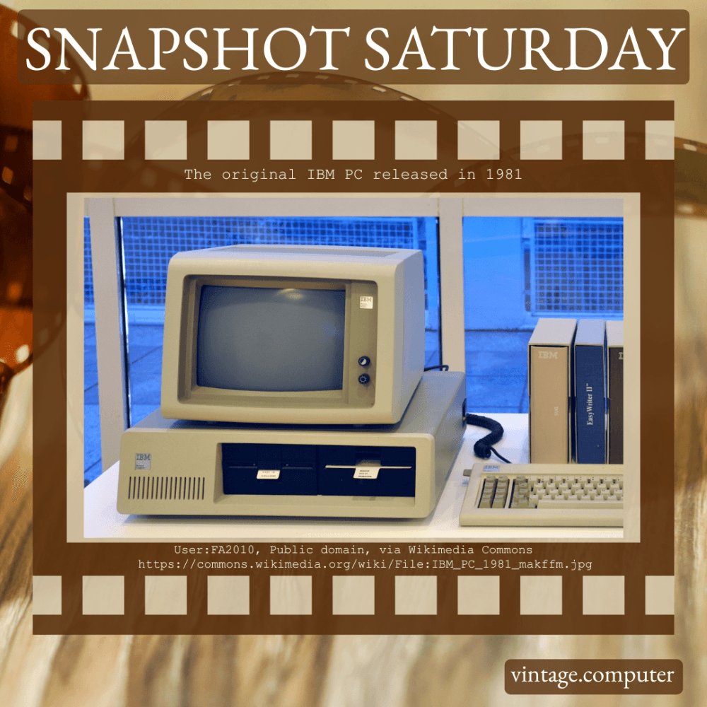 realvintagecomp's tweet image. 📸 Snapshot from 1981: The original IBM PC. This machine set the standard for decades of “IBM-compatible” systems and helped shape the modern computing era. 🖥️💾 #SnapshotSaturday #VintageComputing #IBMPC #VintageComputer