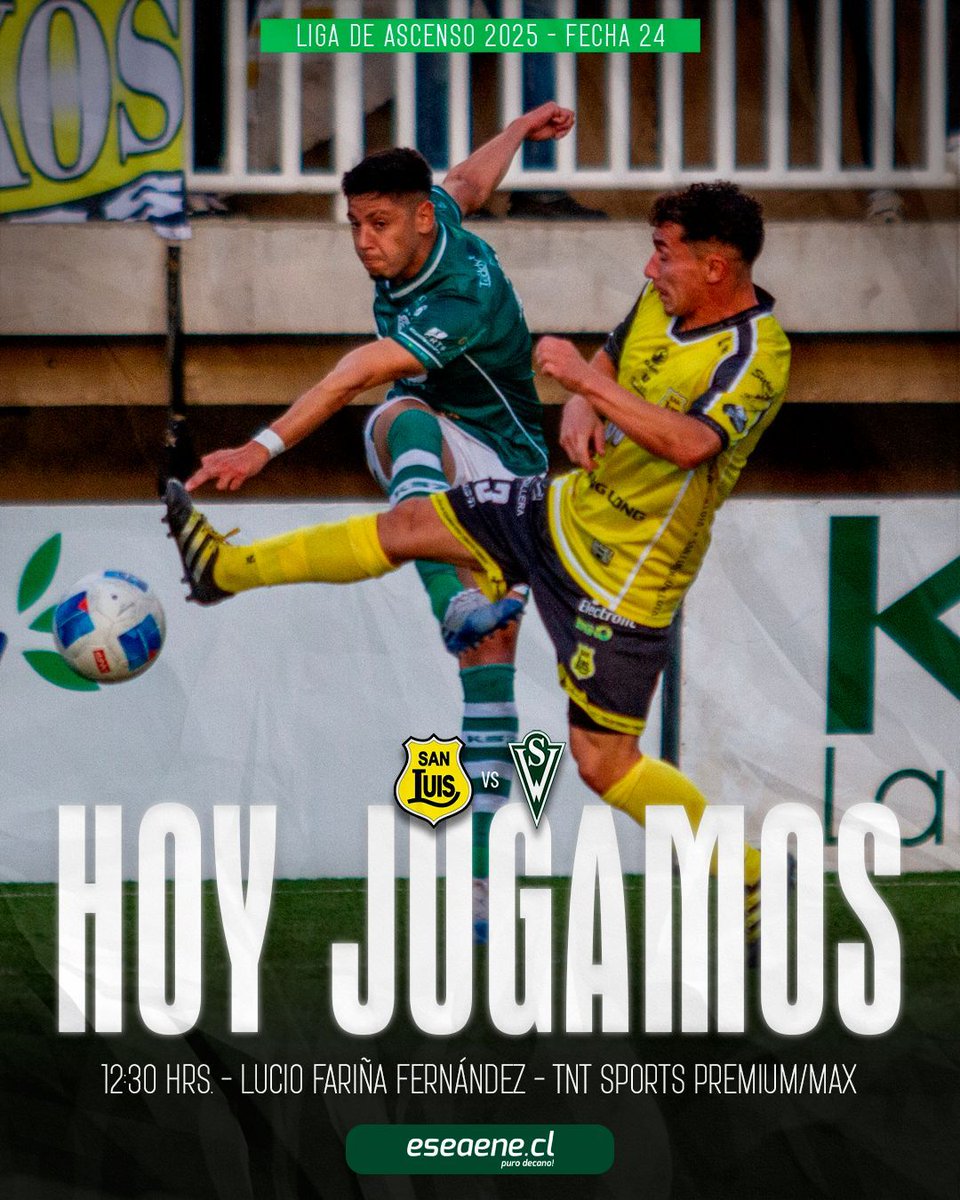 eseaenecl's tweet photo. ¡Regresemos a la victoria!
🇳🇬 ¡Hoy juega Santiago Wanderers!
🏆 Liga de Ascenso 2025 - Fecha 24.
🆚 San Luis.
📅 Sábado 06/09.
⌚️ 12:30 horas.
🏟 Lucio Fariña Fernández.
📡 TNT Sports Premium - Max.
#SWvsSL #SW2025 #VolveremoSW. https://t.co/W6Xze8PuXa