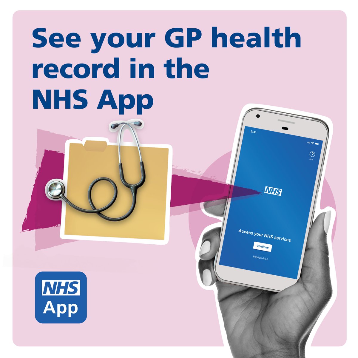 NHSinBlkCountry's tweet photo. 📲 Did you know that you can view your GP health record in the NHS App?

The NHS App is a simple and secure way to access a range of NHS services, and it can be downloaded on iOS and Android smartphones and tablets.

For more information, go to ➡️ https://t.co/5m2JunGmN4 https://t.co/CBSag0qf4H