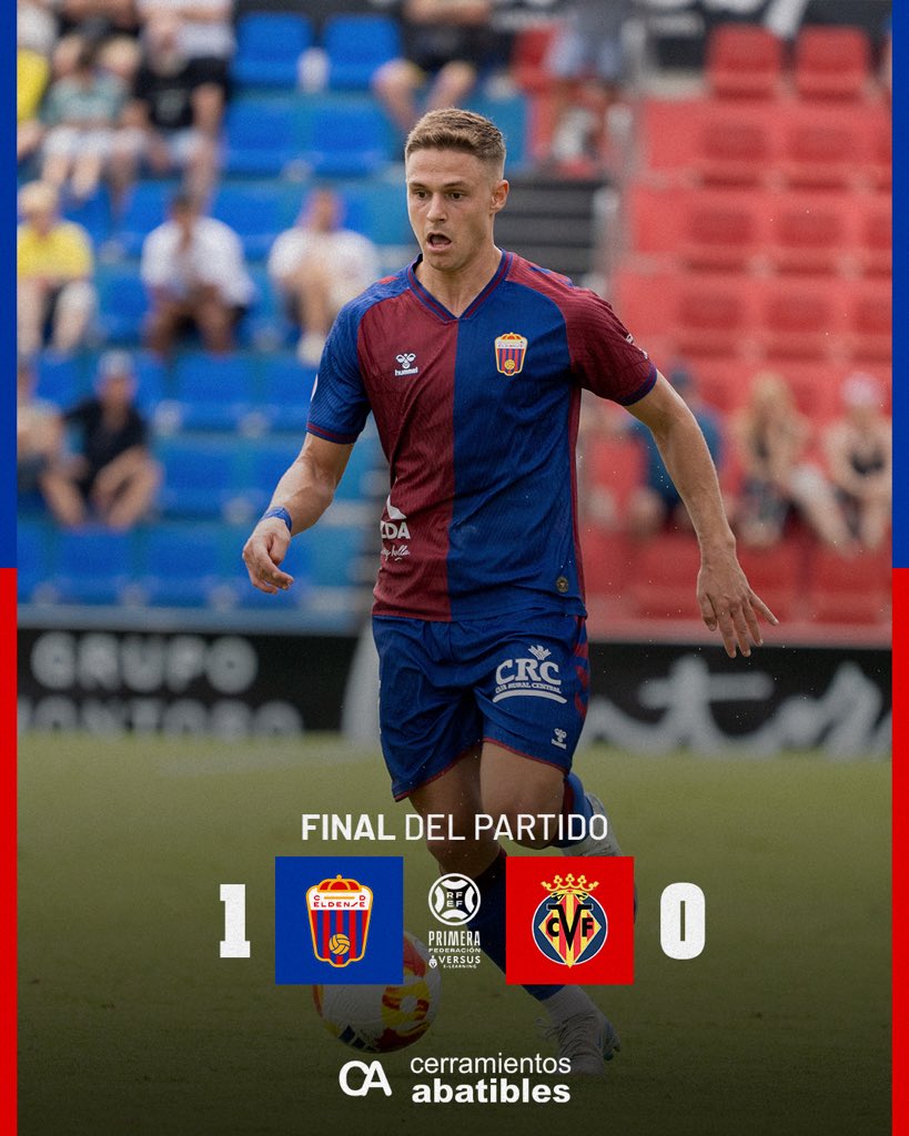 🔵🔴 #CDEldense | 🟡 #VillarrealCF

✅ Eldense pick up their first win of the season in a Comunidad Valencia duel against Villarreal B.

⚽ Nacho Quintana scored the winner for Eldense.