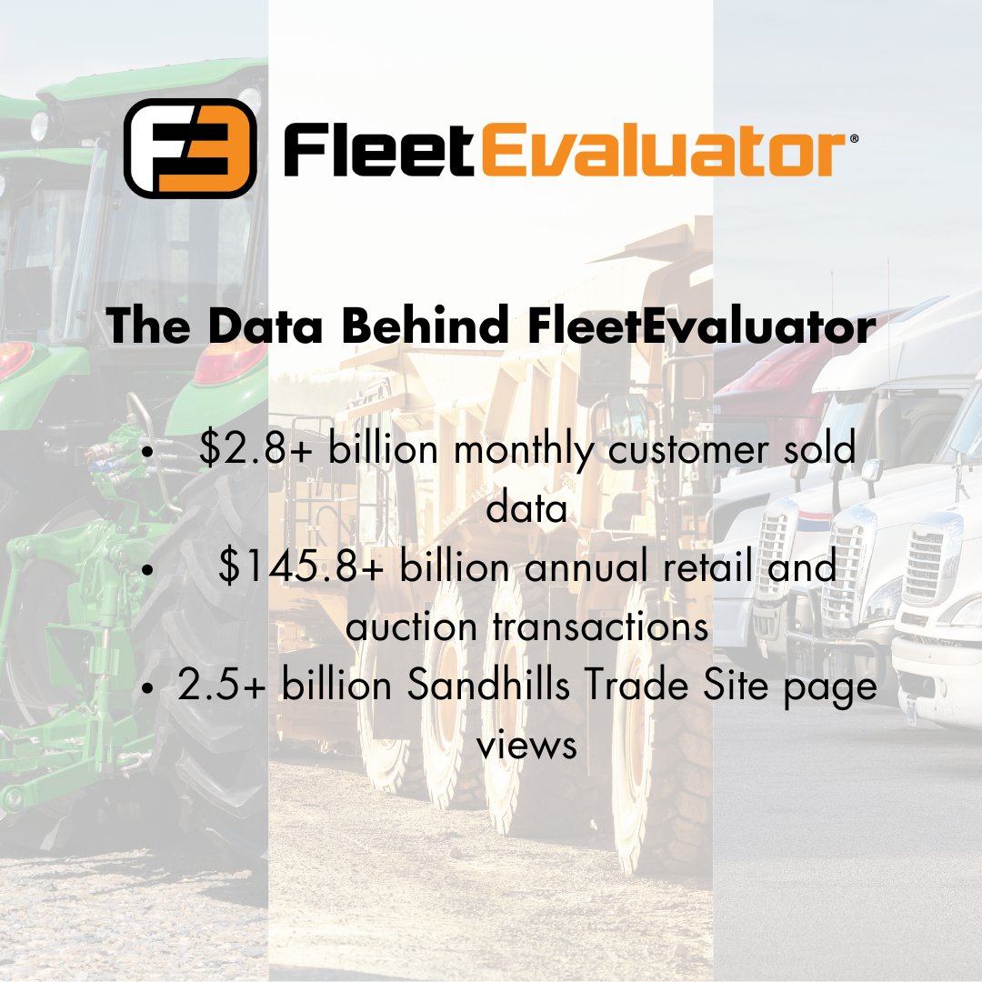 FleetEvaluator's tweet image. Stay ahead of the game with #FleetEvaluator -- the industry&apos;s most accurate equipment valuation tool. 

Get started with FleetEvaluator today ➞ ow.ly/at2p50WShtS 

#AccurateValuations  #EquipmentValuation