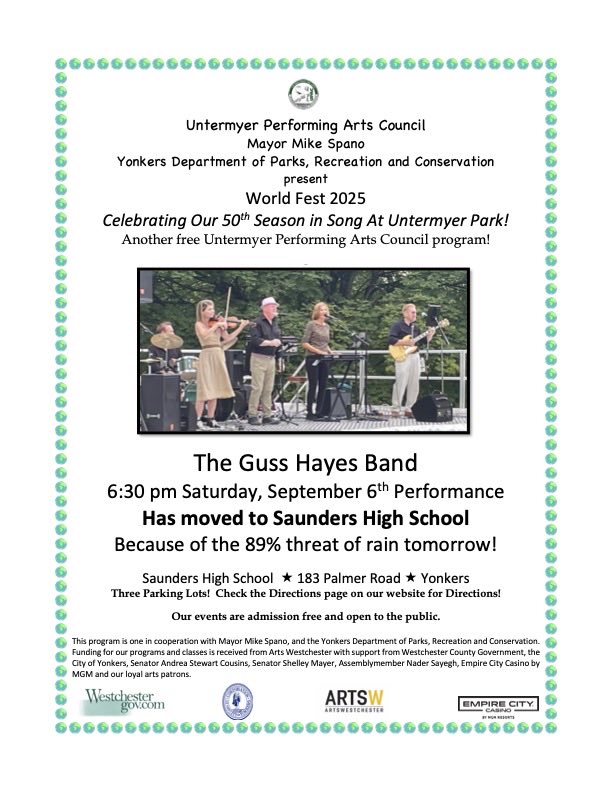 Tonight’s program will be 6:30 pm at Saunders tonight!