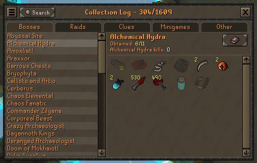 99SlayerTab's tweet image. Rate my Alchemical Hydra Log 👀 😅

I’m currently grinding Konar Slayer tasks to collect Brimstone Keys 🔑 

What’s your in game grind / goals? 

#OSRS #RuneScape #CollectionLog