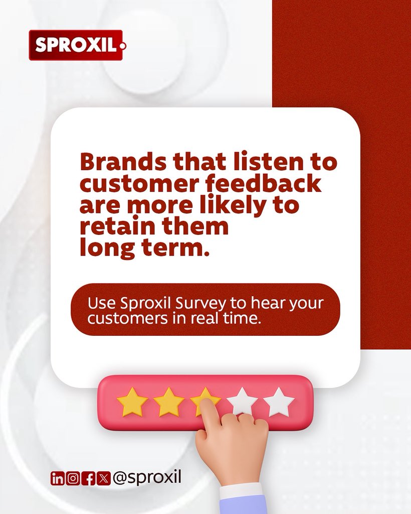 Great brands don’t just sell, they listen.

With Sproxil Survey, you turn feedback into action, loyalty, and growth.

Start listening today. Your customers already have the answers.

#SproxilSurvey #CustomerFeedback #BrandGrowth