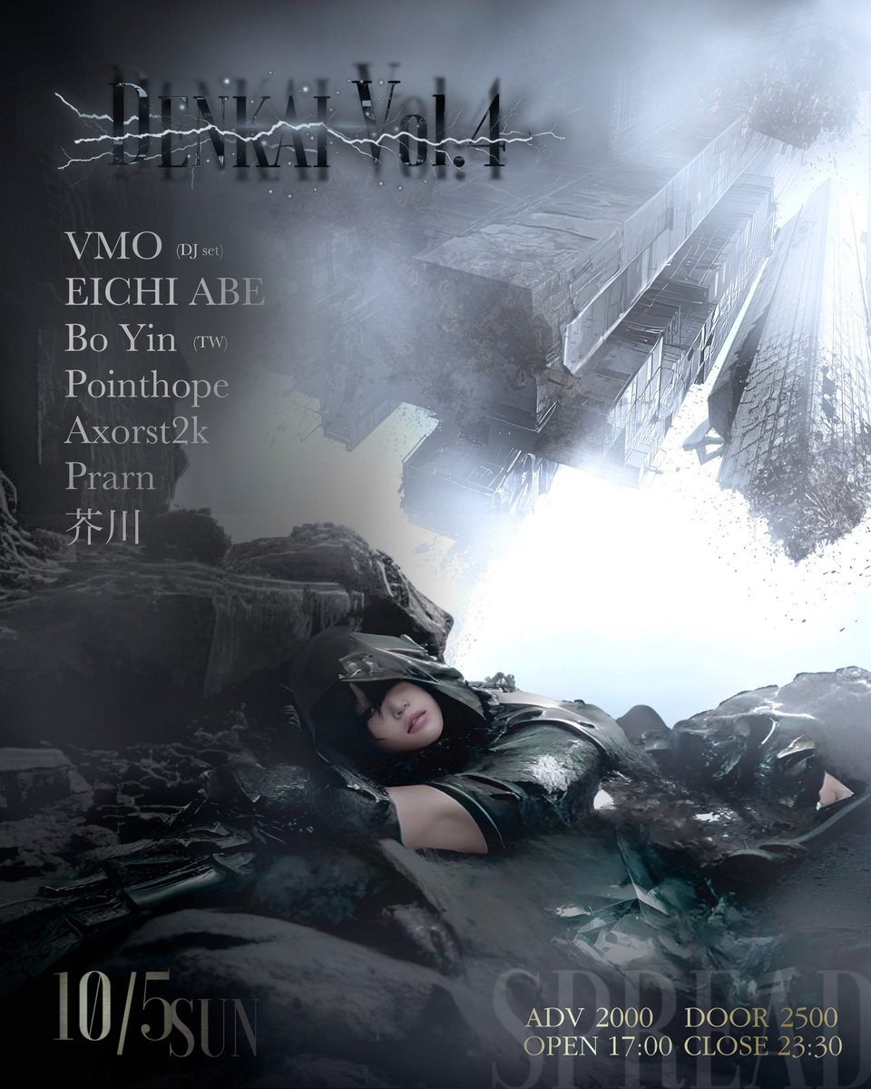 Prarnmm's tweet photo. I'm Prarn

DENKAI vol.4
2025.10.5(Sun)
SPREAD shimokitazawaa 
ADV:*2000 DOOR:*2500
OPEN 17:00/CLOSE 23:30

DJ-
VMO(DJ set)
EICHI ABE 
Bo Yin (TW)
Pointhope
Axorst2k 
Prarn
芥川 https://t.co/WrbxomAJS3