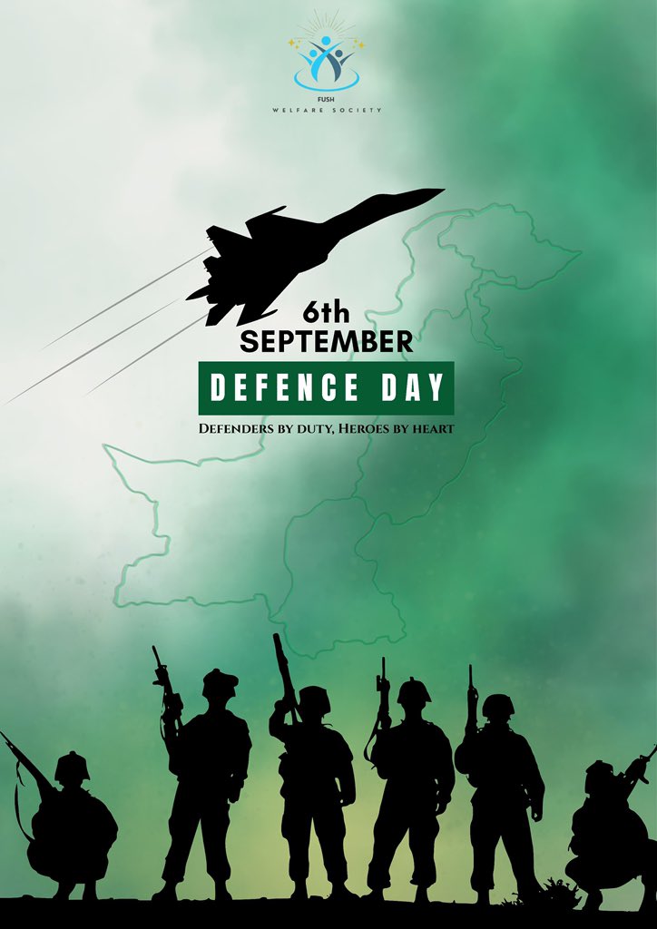 fushwelfare's tweet photo. 🇵🇰 6th September – Defence Day
FUSH Welfare Society pays heartfelt tribute to the brave souls who stood as the shield of our nation.
Their courage wrote history, their sacrifice secures our tomorrow.
We remember, we honor, we stand united.
Pakistan Zindabad!
  #FUSHWelfare https://t.co/cSCYt7WUOB