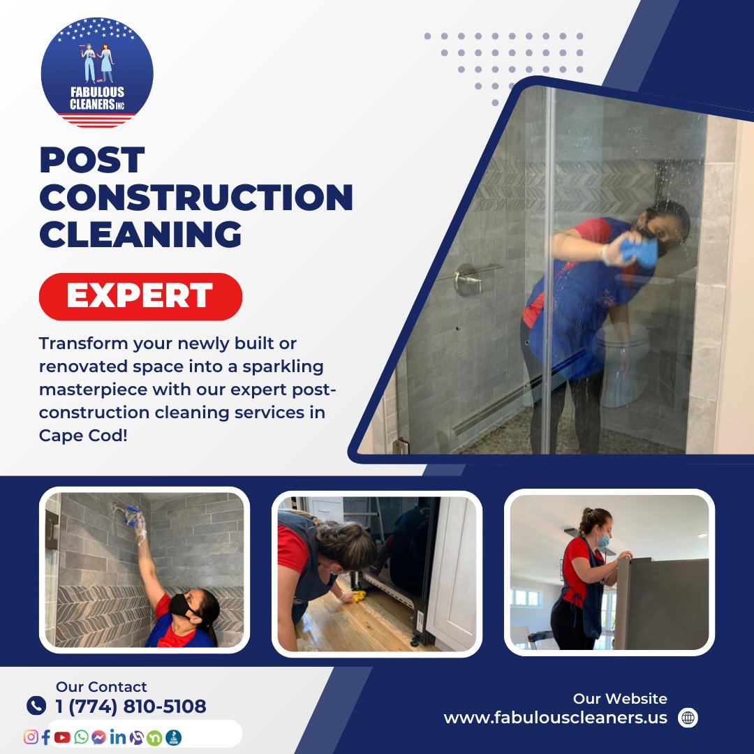 🚀 Post Construction Cleaning

Transform your newly built or renovated space into a sparkling masterpiece with our expert post-construction cleaning services in Cape Cod!

Our Services:
Residential Cleaning
Office Cleaning
Deep Cleaning
Window Cleaning
Post Construction Cleaning