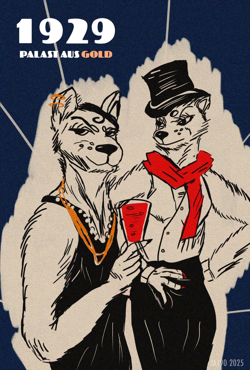Weimar Berlin-inspired poster for some worldbuilding
#furryart #1920s