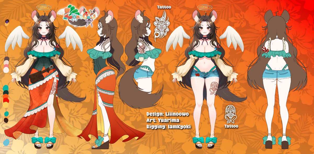 liiinoowo's tweet image. New Ref Sheet 🌺🐹🪽

#vtuber #Reference #sheet