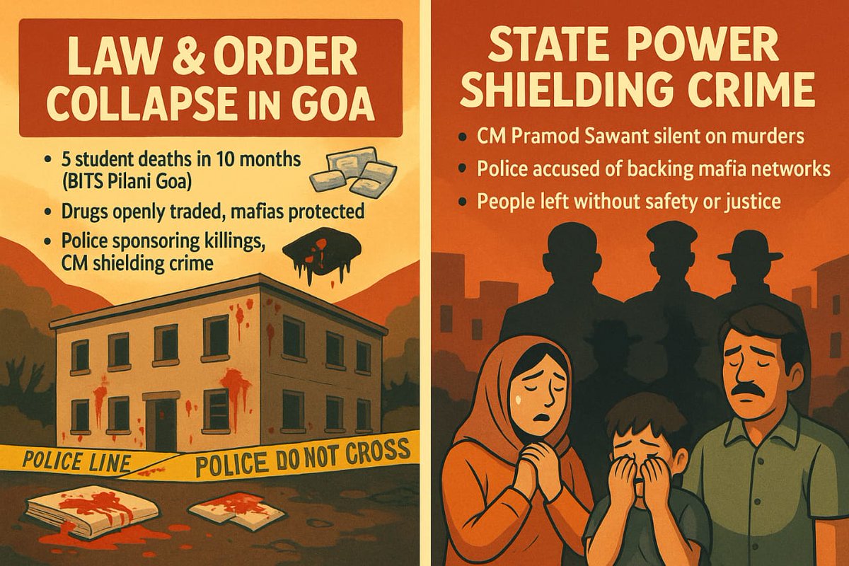 Five young lives lost, yet CM hides in silence. Goa Police serve mafias, not citizens. Governance has collapsed beyond repair. #GoaLawAndOrderCollapsed
