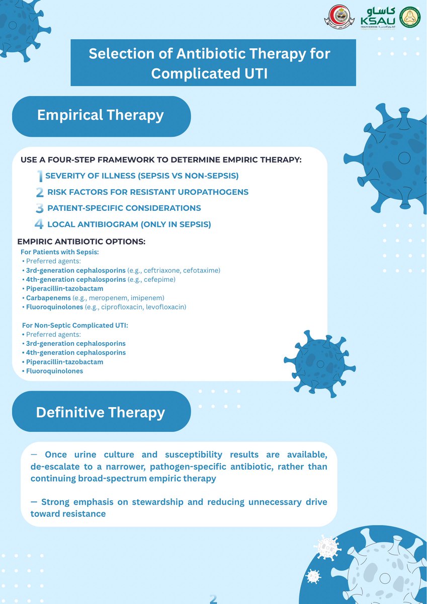 KSAU_HS_COP's tweet image. Highlights from UTI IDSA 2025 🚑💊

💡 Done by #APPE students: Shaden AlHarbi, Monirah AlOtaibi, Sham AlEnazi, Nouf Alnajem, Hessa Alkesayer
📋 Supervised by: Dr. Maram Aldowsri

#KSAU_HS_COP