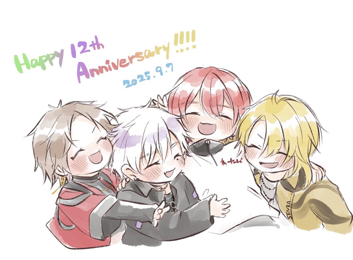 hokakebune0683's tweet photo. #浦島坂田船12周年
#浦島坂田船結成12周年 

crewでいられて本当に幸せ、これからも四人の航路が幸福に充ちていますように！🚢💚💜❤️💛 https://t.co/zT7oirhkwQ