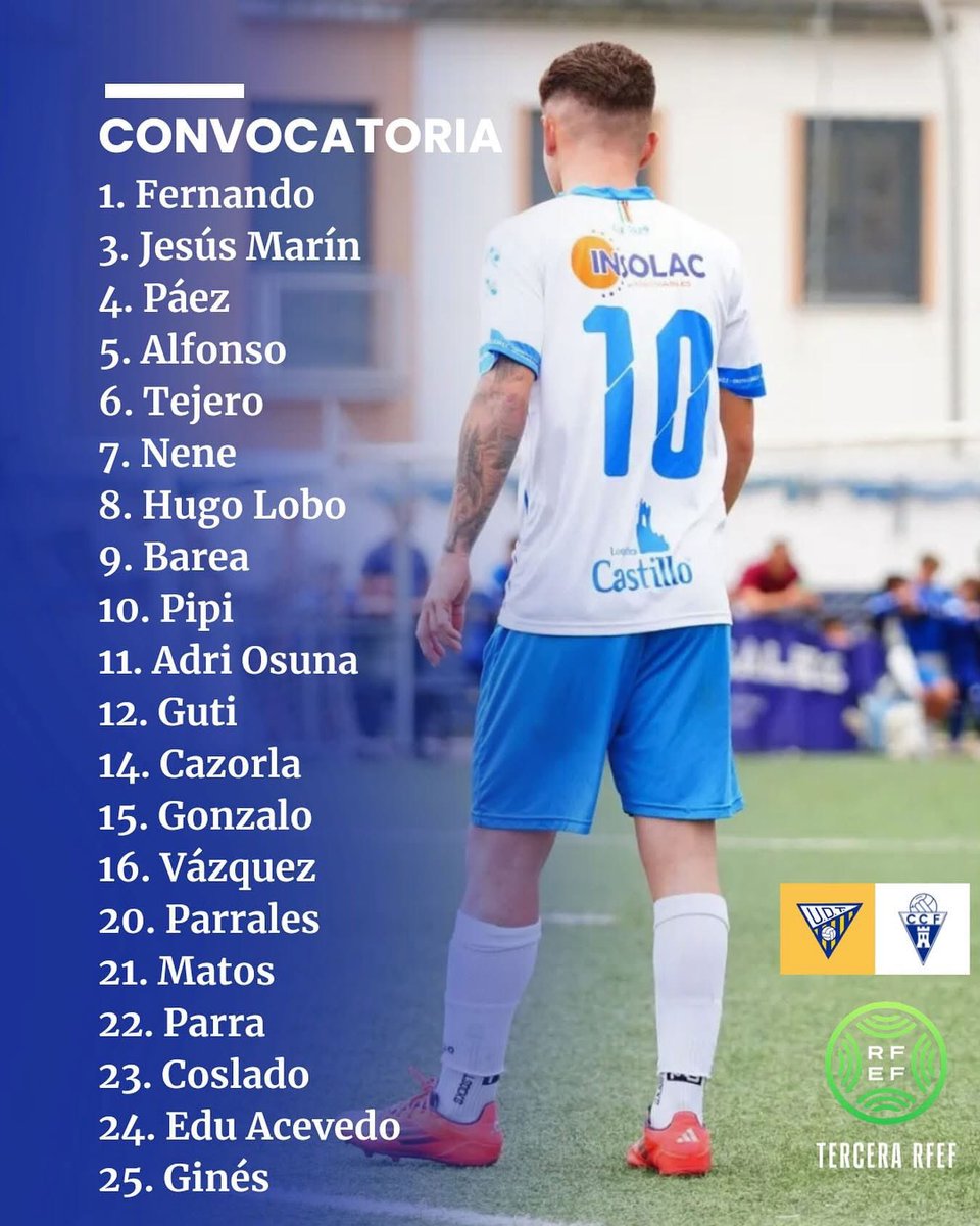 Ya tenemos convocatoria para el partido de mañana …💪
Vamos Casti..🤍💙
#castiamanta