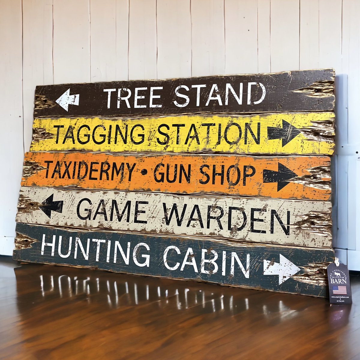 Hunting season is upon us! This rustic sign set is perfect for rustic log home or hunting cabin. Link in bio to shop!